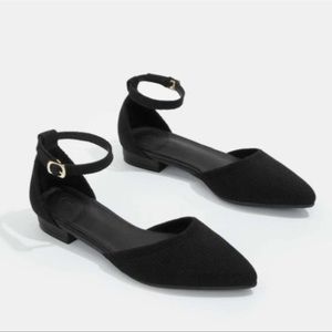 Cuccoo Point Toe Ankle Strap Flats